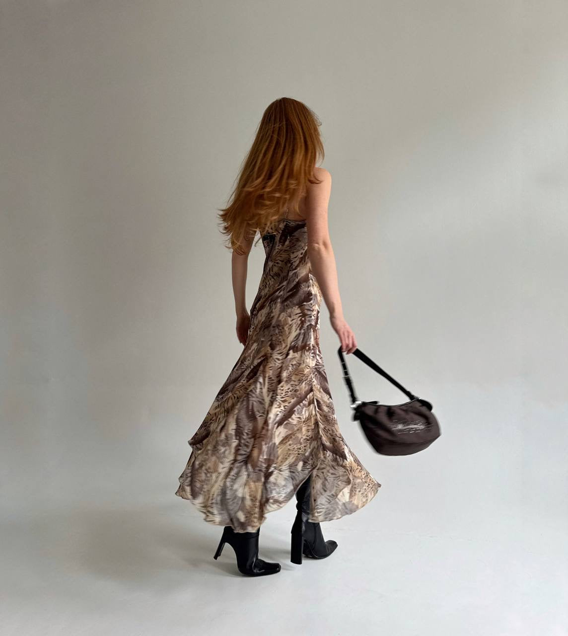 Y2K viscose asymmetrical maxi dress