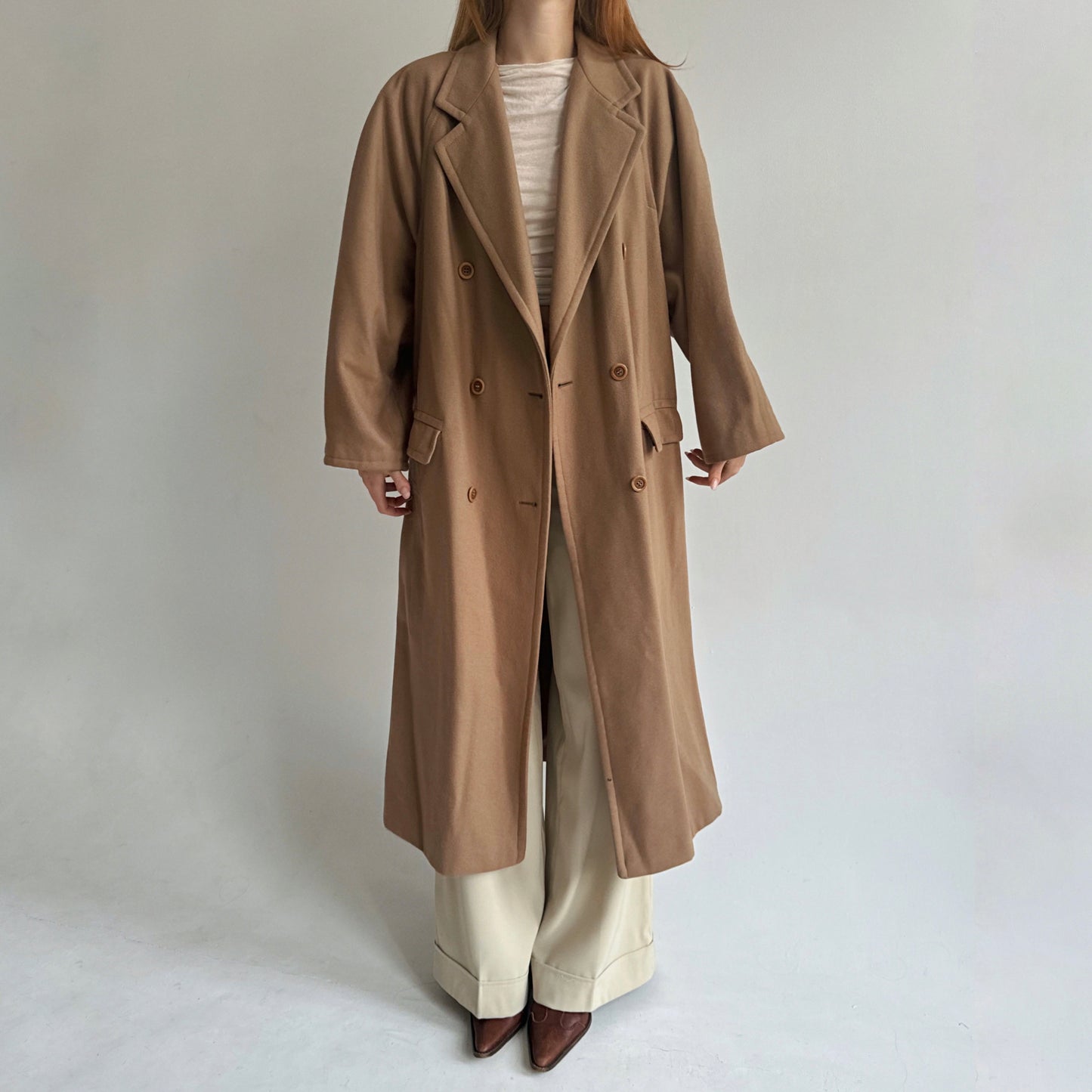 Vintage beige oversized coat