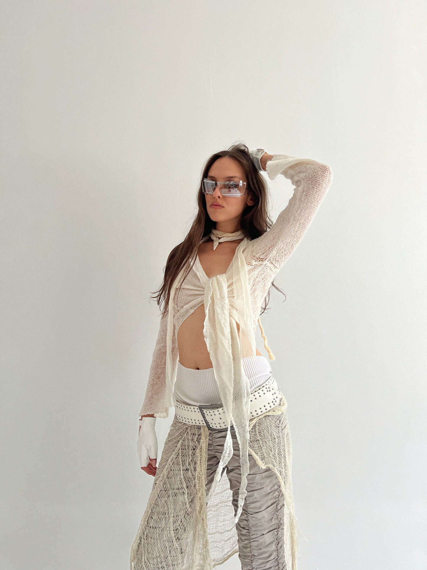 Vintage mohair blend wrap top