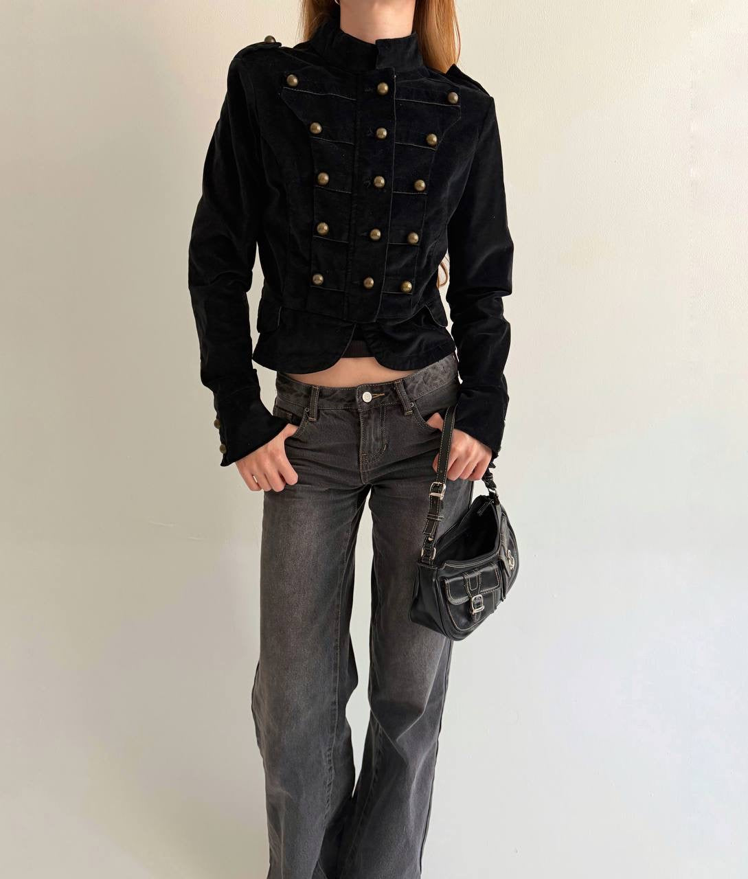 Vintage velvet cotton napoleon style jacket