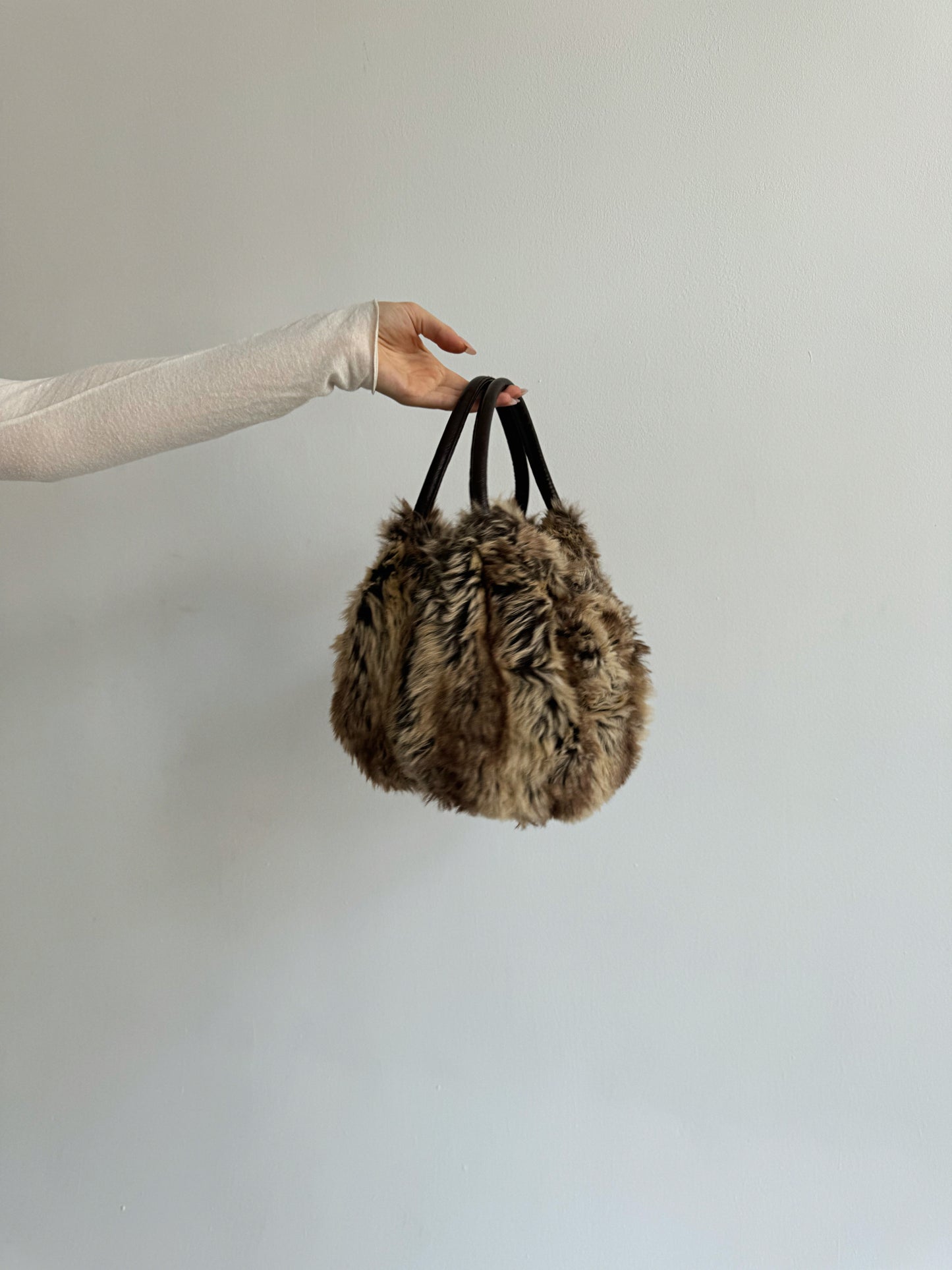 Vintage faux fur fluffy bag