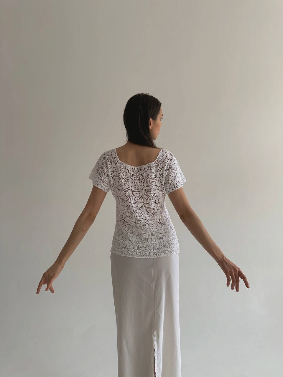 Vintage crochet white blouse