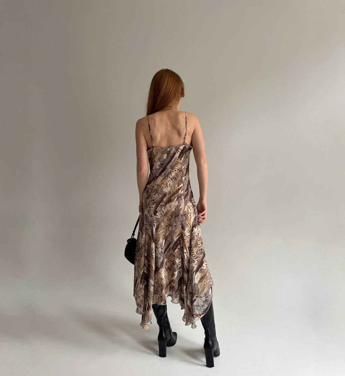 Y2K viscose asymmetrical maxi dress