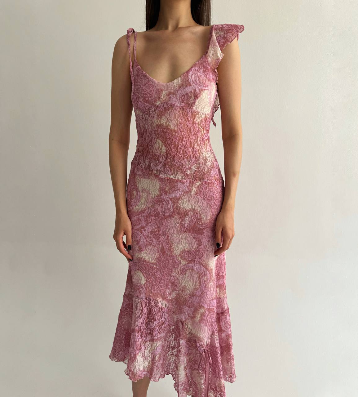 Vintage pink lace dress