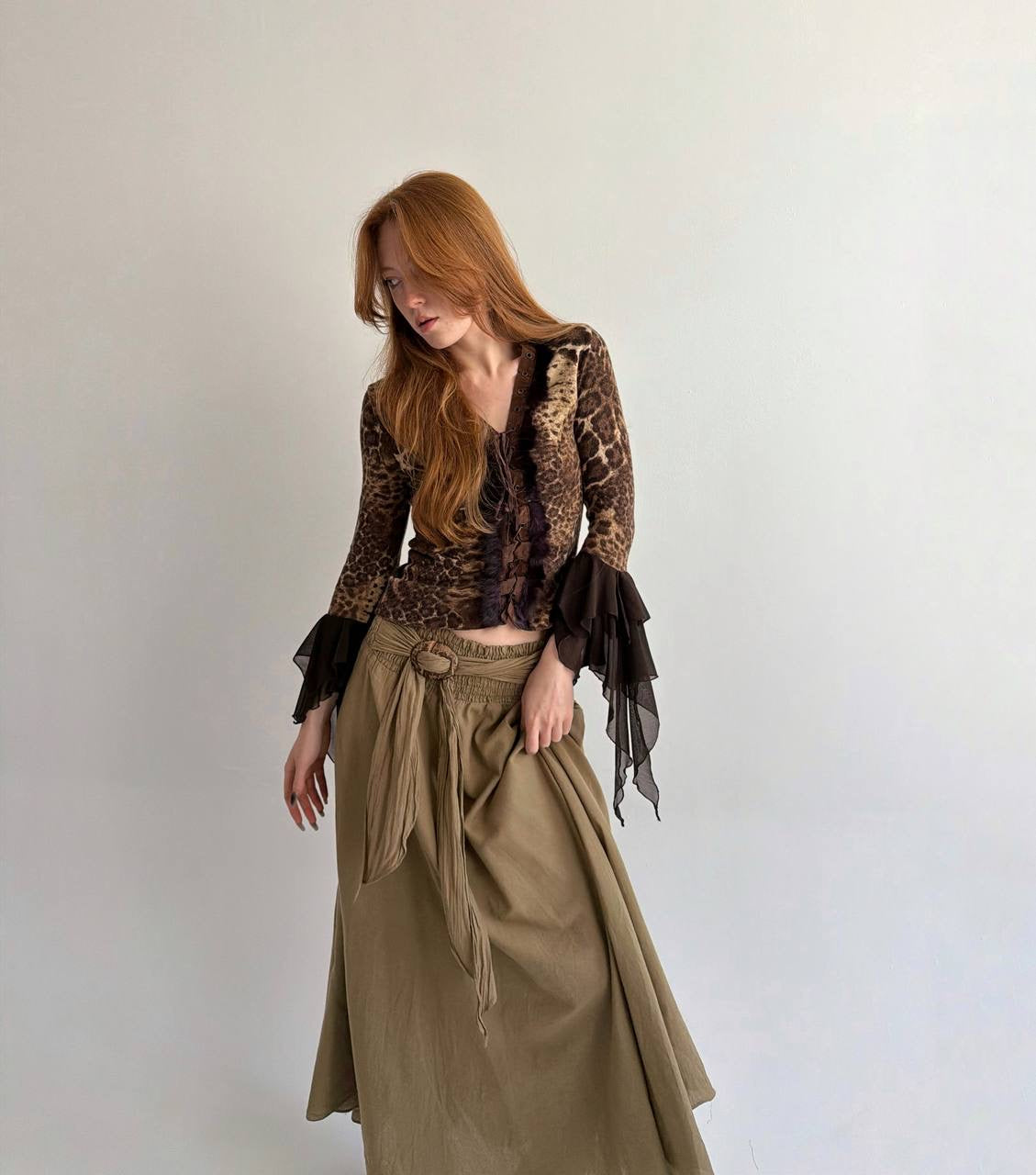 Vintage 100% cotton lightweight maxi skirt