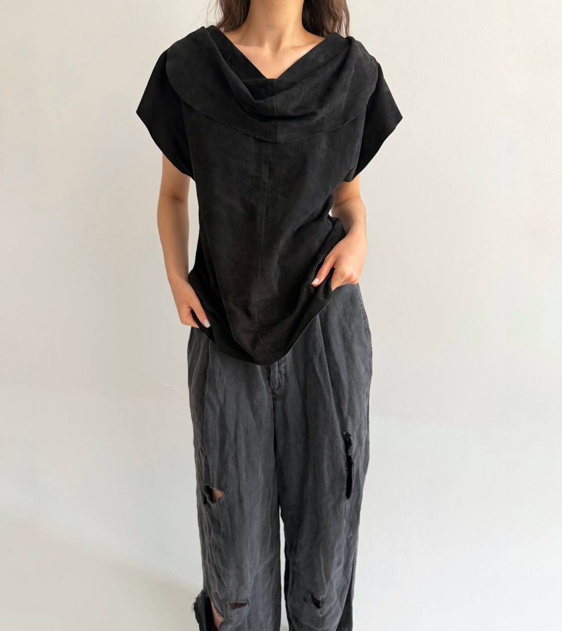 Vintage genuine leather blouse