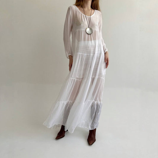 Vintage 30% silk 70% viscose super light and flowy dress