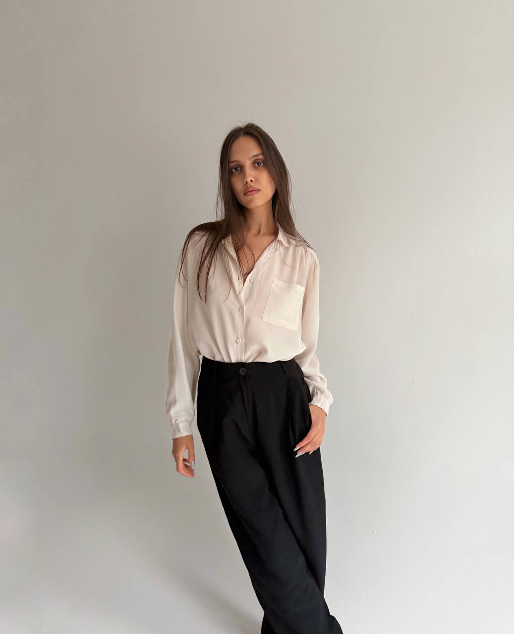 Vintage embroidered silk shirt