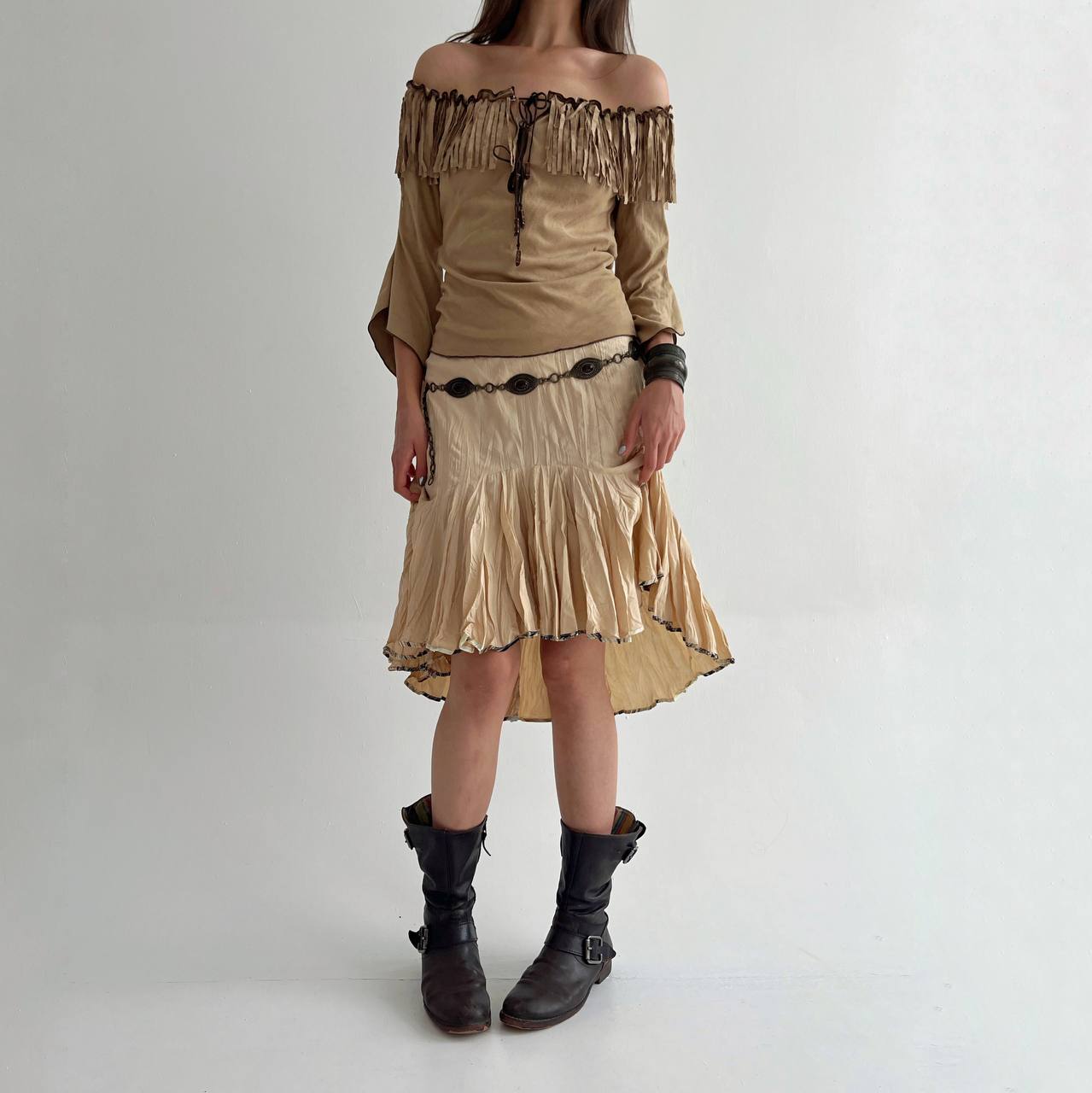 Roberto Cavalli beige skirt