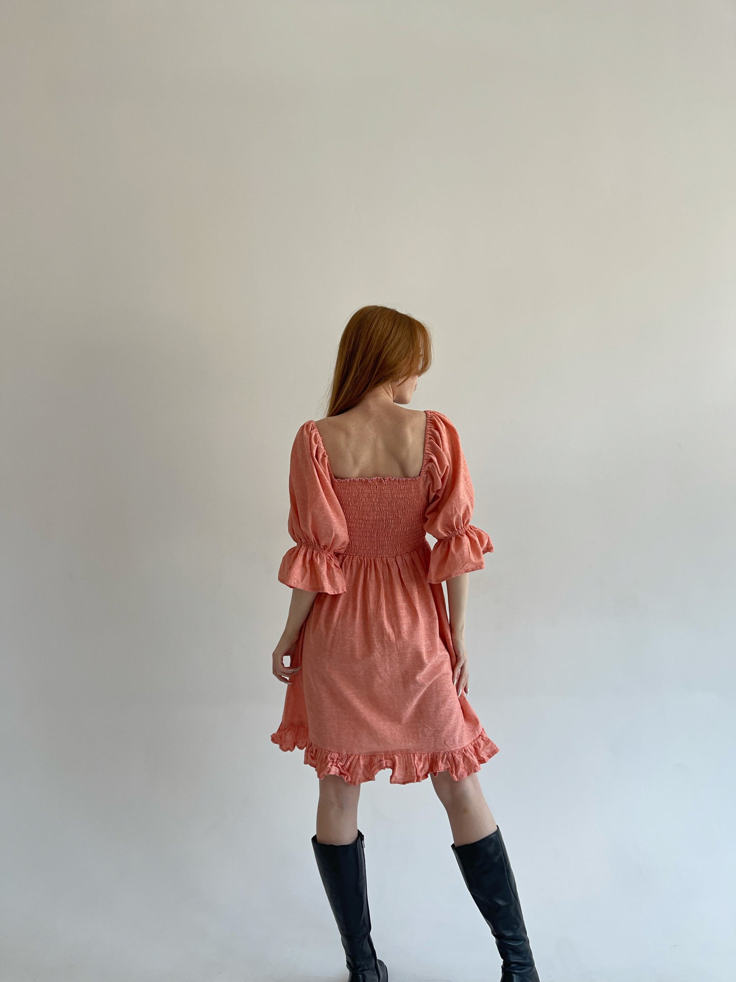 cottagecore dress with puff balloon sleeves