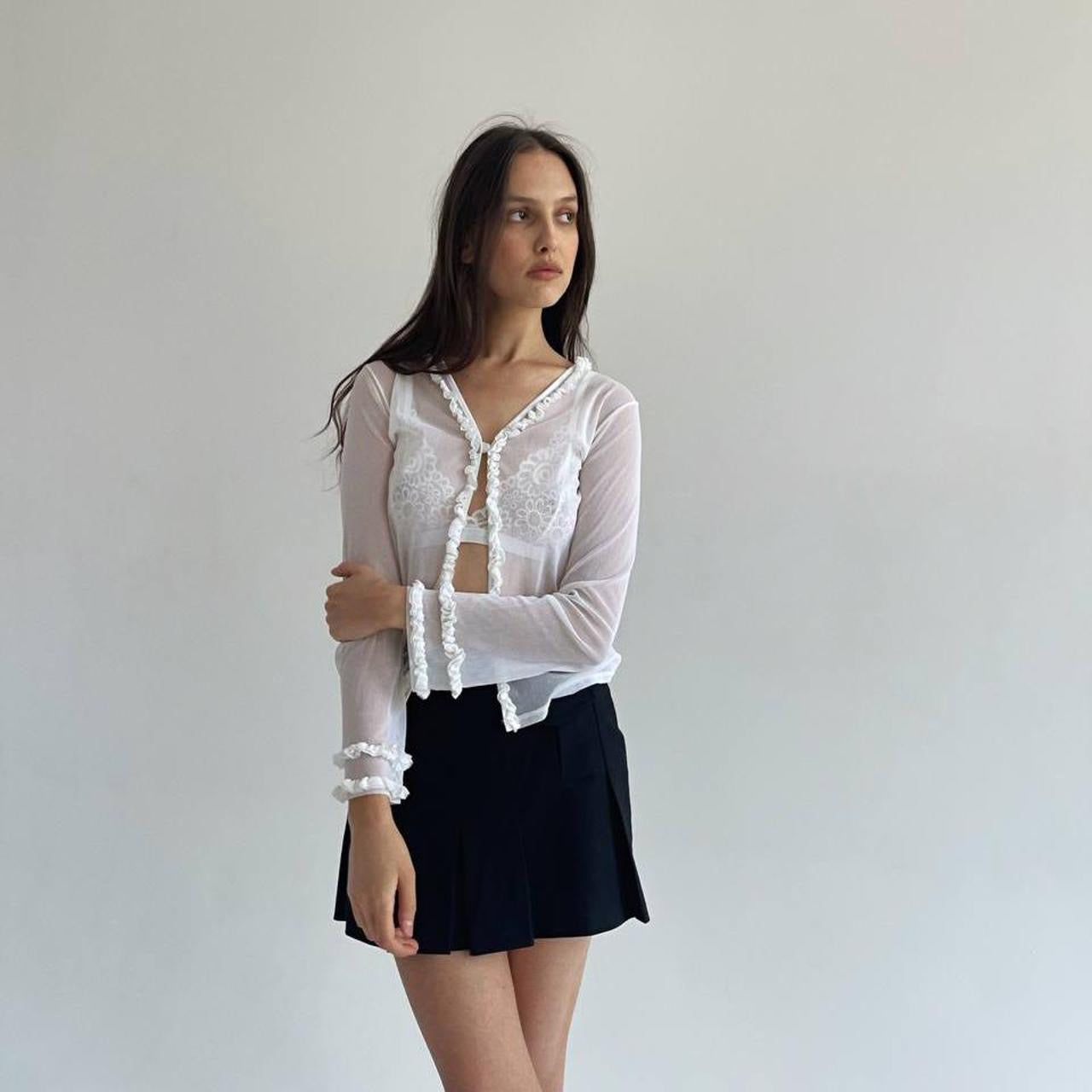 Vintage sheer white blouse