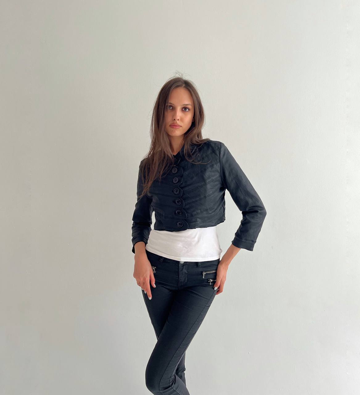Vintage rayon faux leather bolero