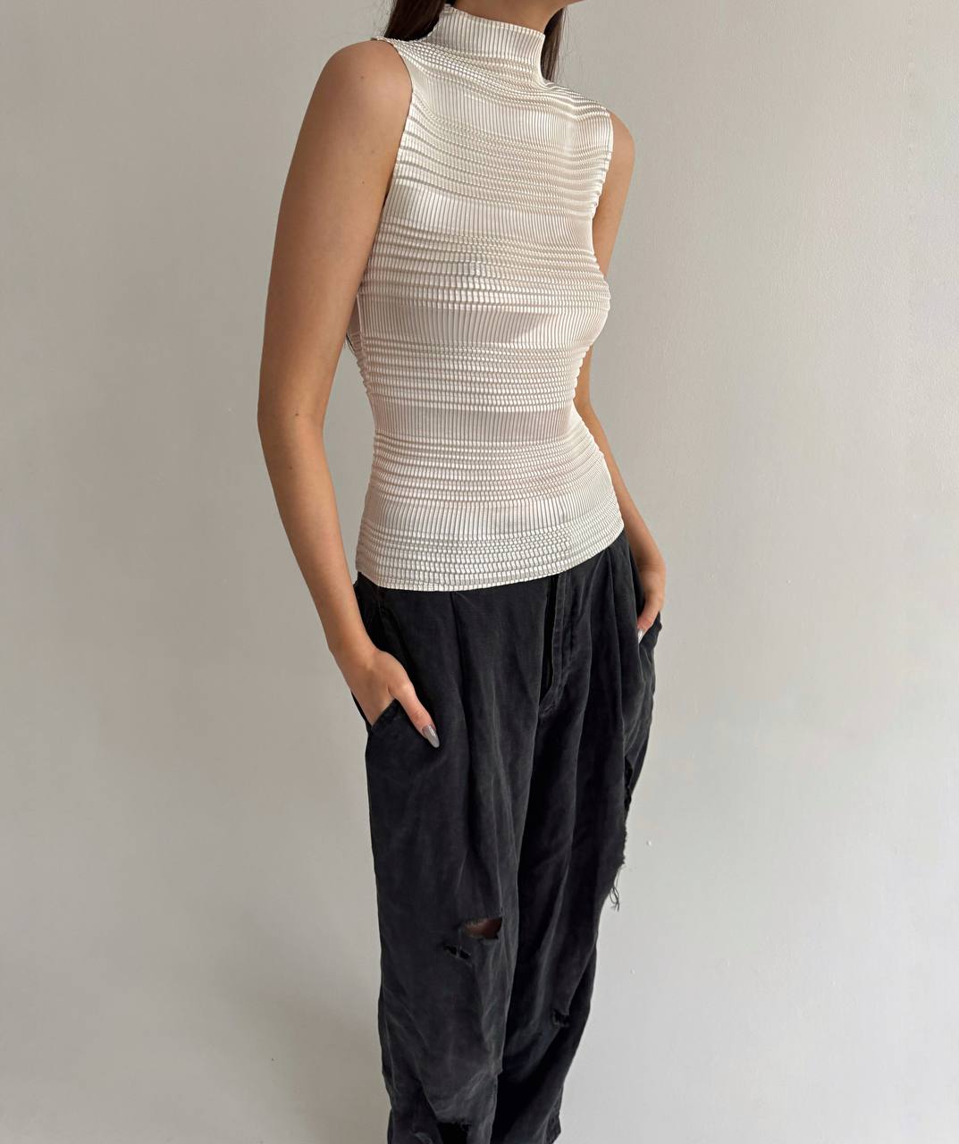 Vintage pleated avant garde top