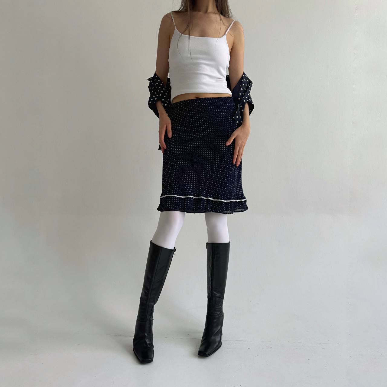 Vintage Blumarine viscose polka dot skirt
