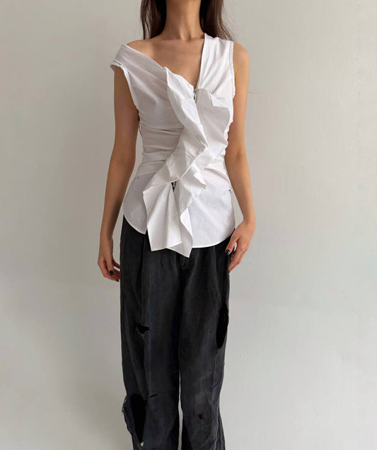 Vintage Plein Sud cotton avant garde blouse