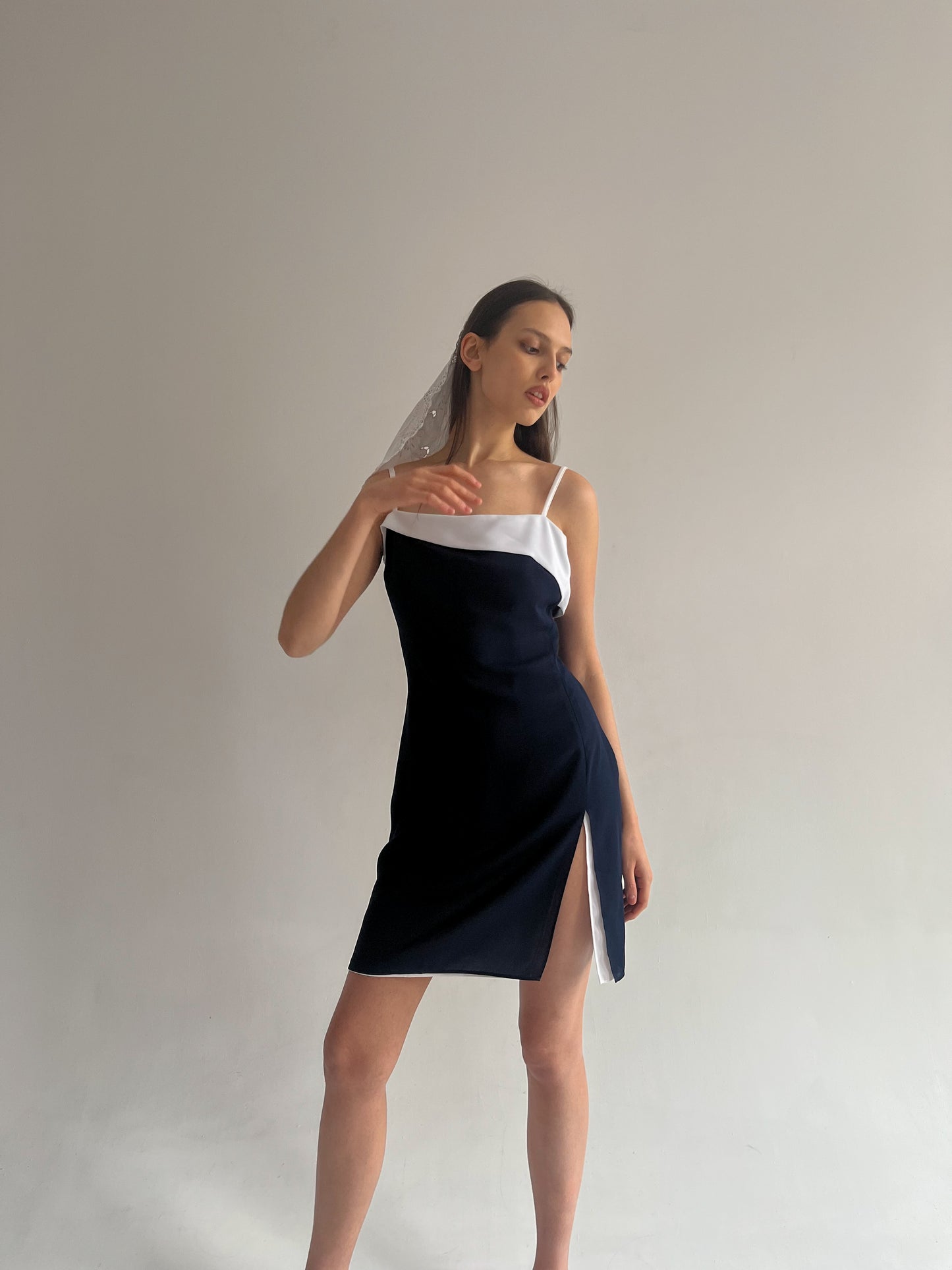 Vintage La Perla navy blue mini dress