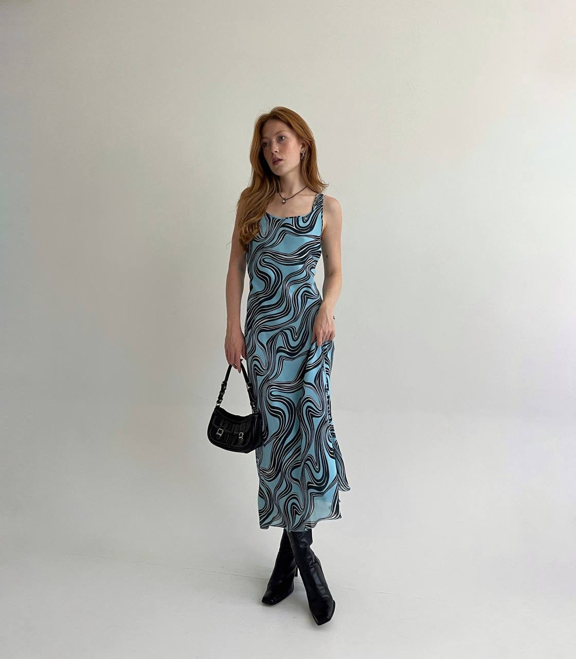 Vintage viscose printed dress
