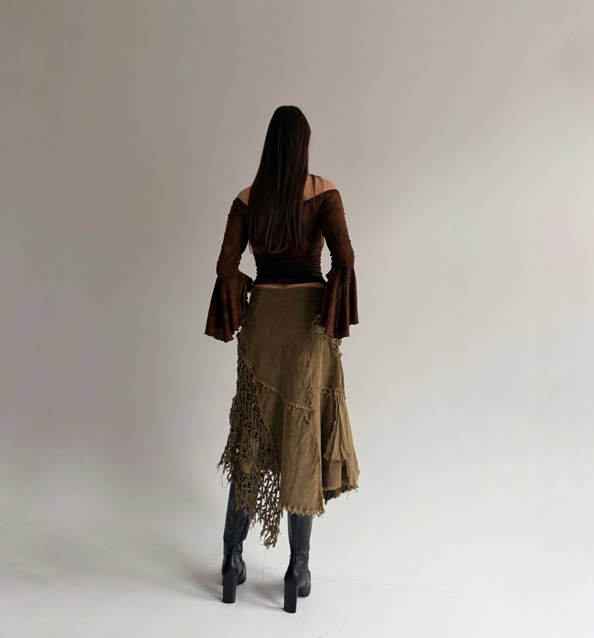 Vintage asymmetrical cotton skirt