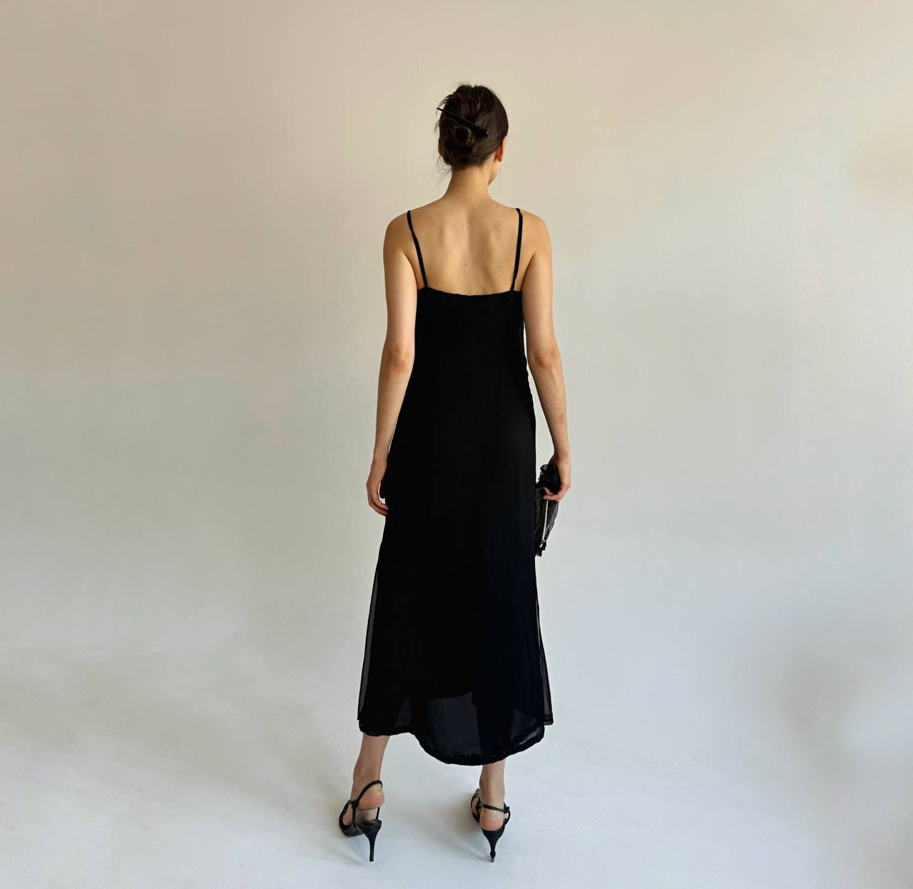 Vintage La Perla 100% silk black pleated dress