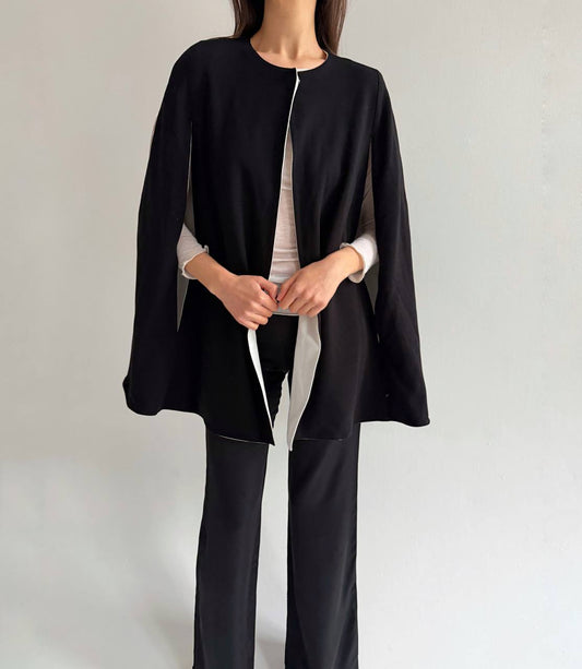 Anne Fontain viscose reversible poncho