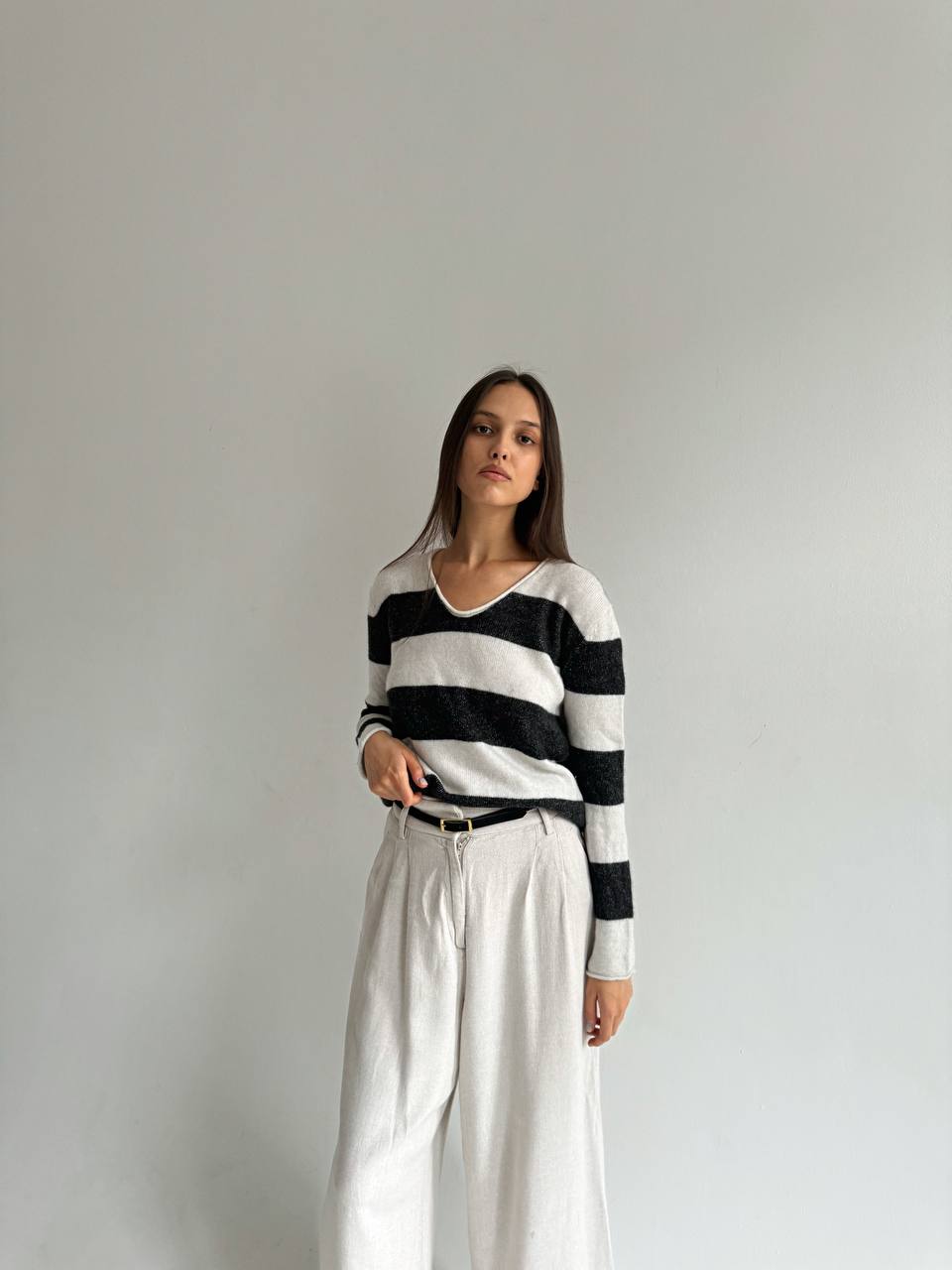 Vintage 100% cashmere striped sweater