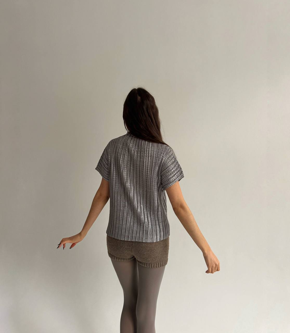 Vintage chrome pleated top