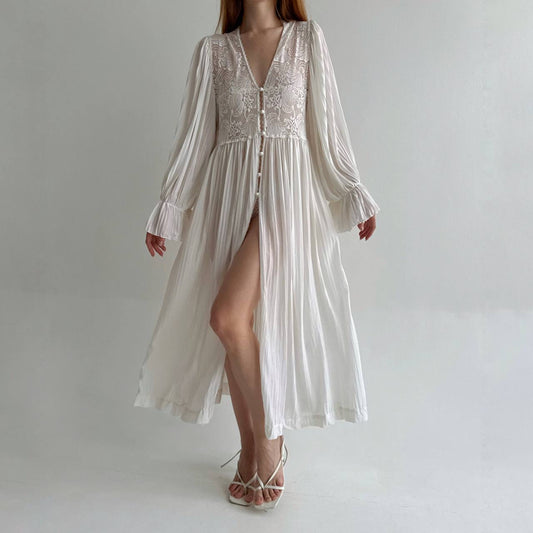 Vintage white night dress with lace