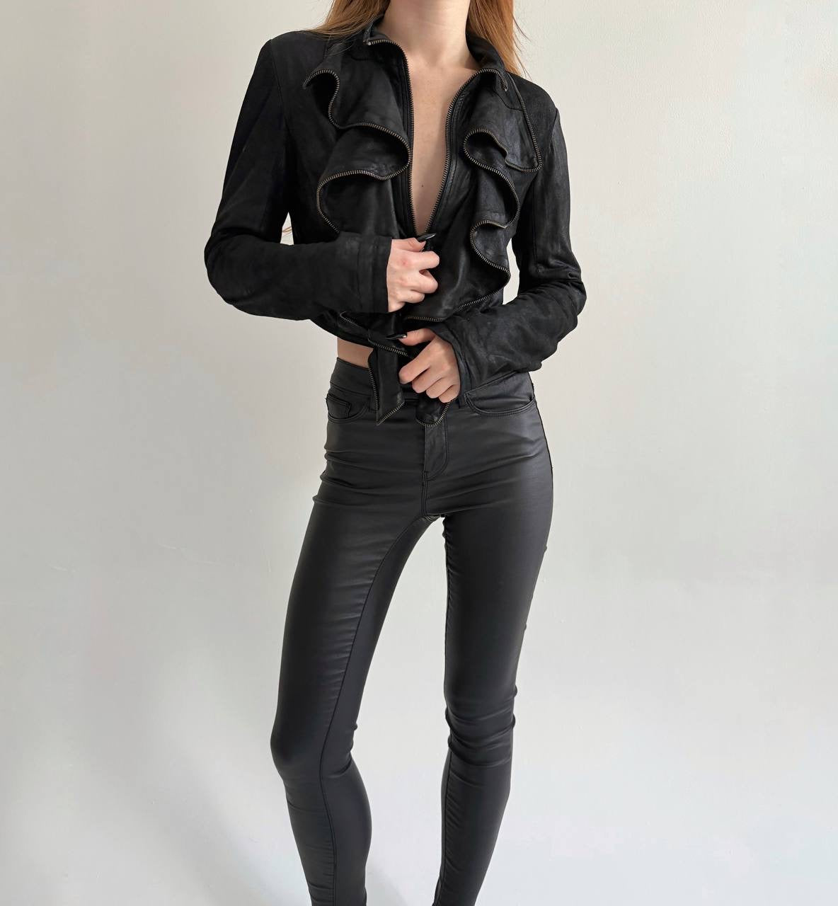 Vintage soft leather cropped jacket