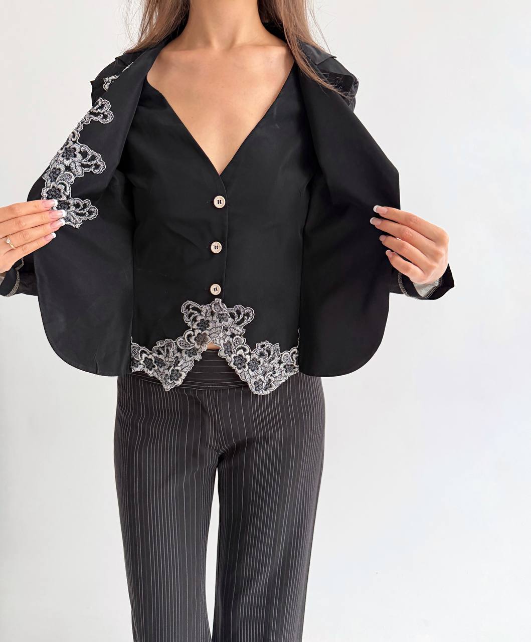 Vintage blouse with mesh detailing