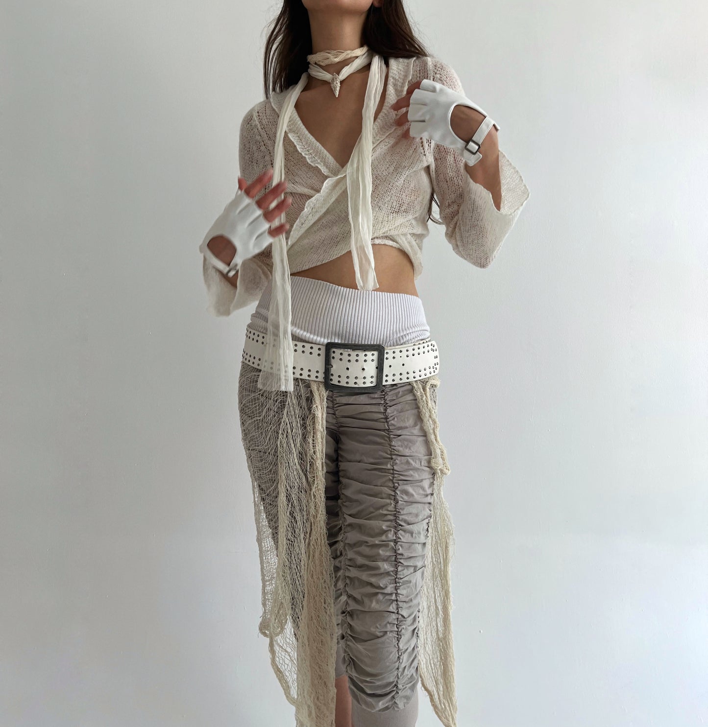 Vintage mohair blend wrap top