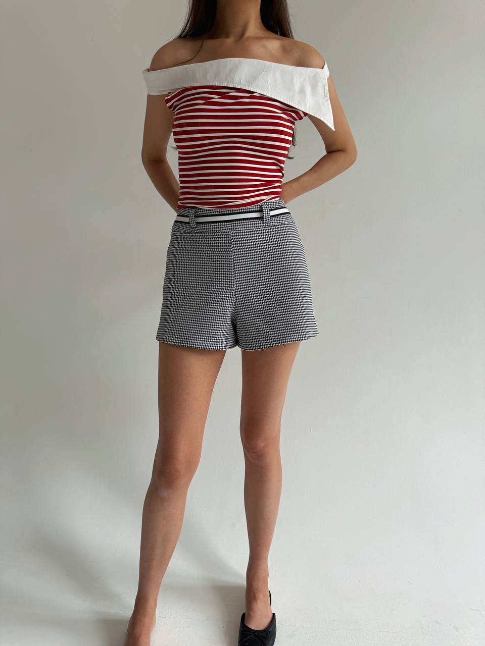 Vintage La Perla houndstooth check shorts