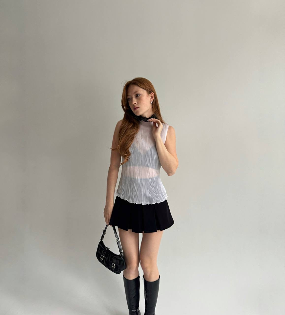 Vintage semi pleated blouse