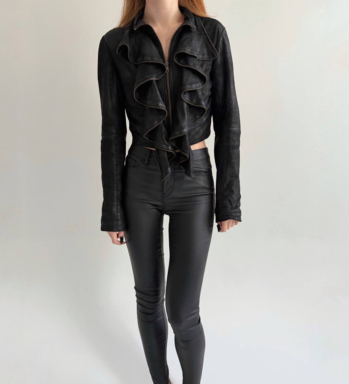 Vintage soft leather cropped jacket