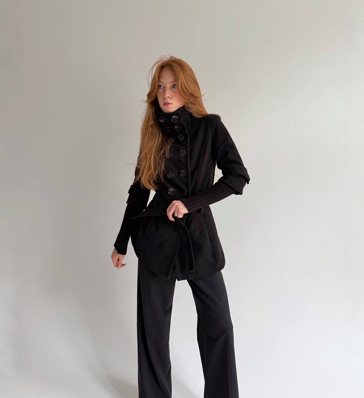 Vintage viscose blend coat with belt