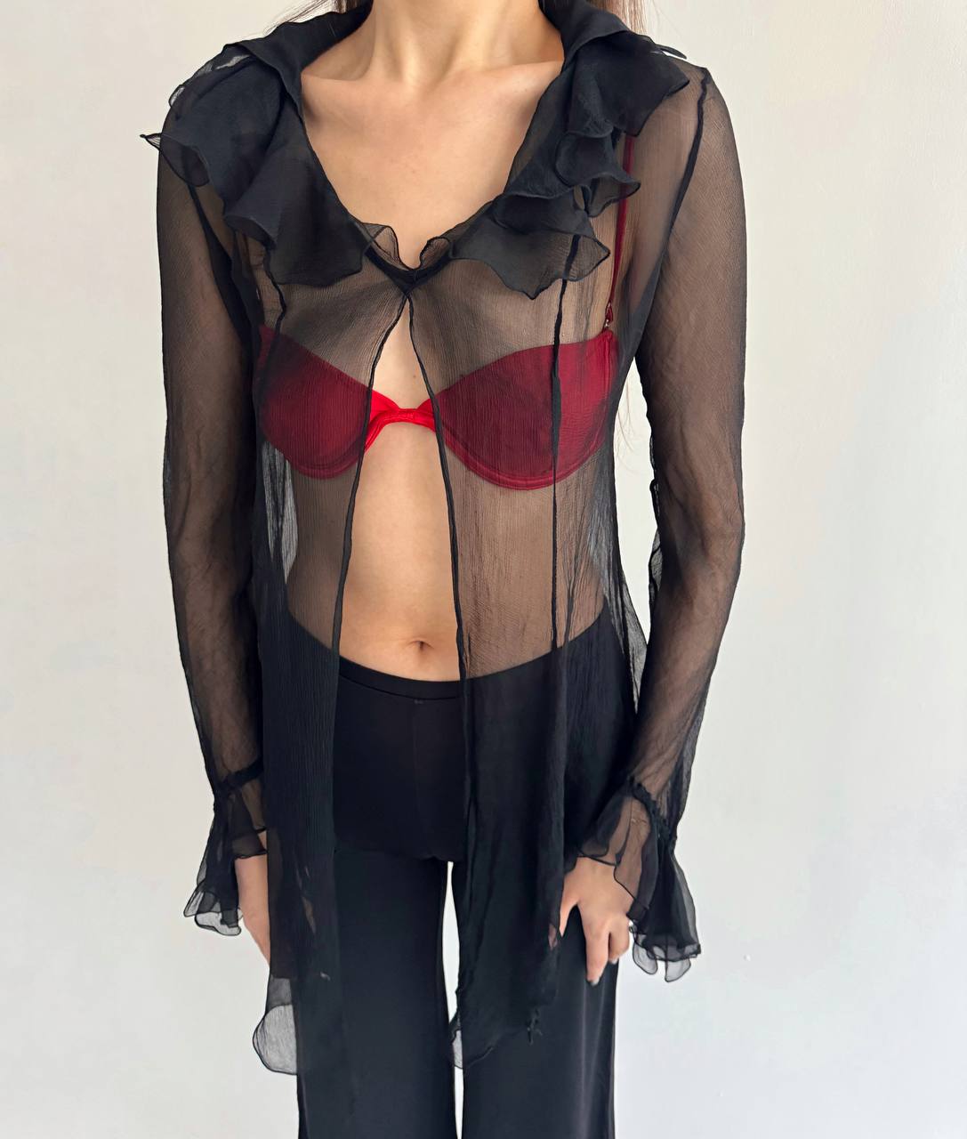 Vintage pure silk sheer blouse