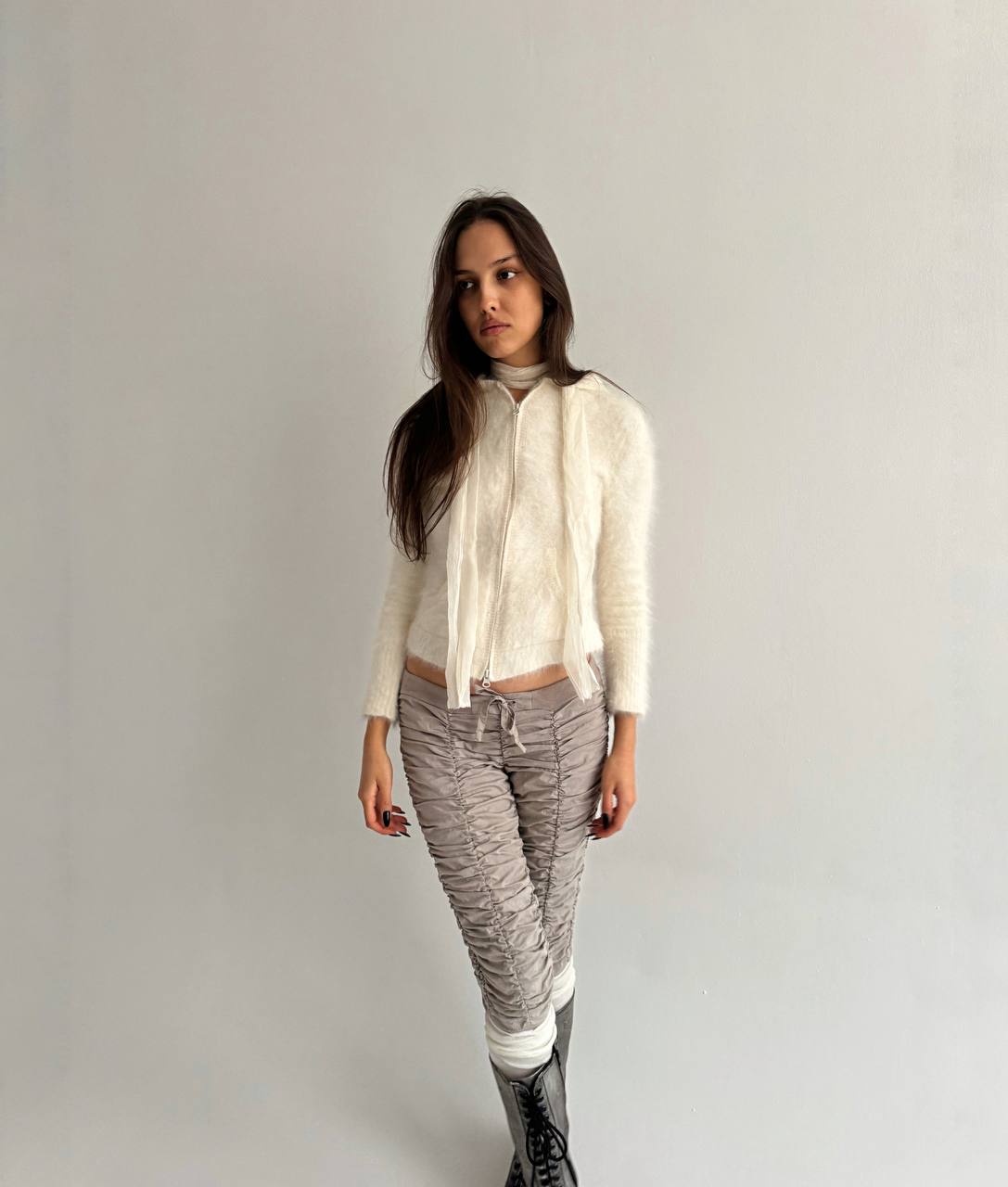 Vintage angora zip cardigan