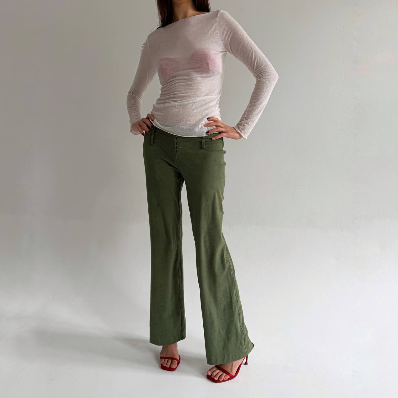 Vintage Plein Sud faux suede green pants
