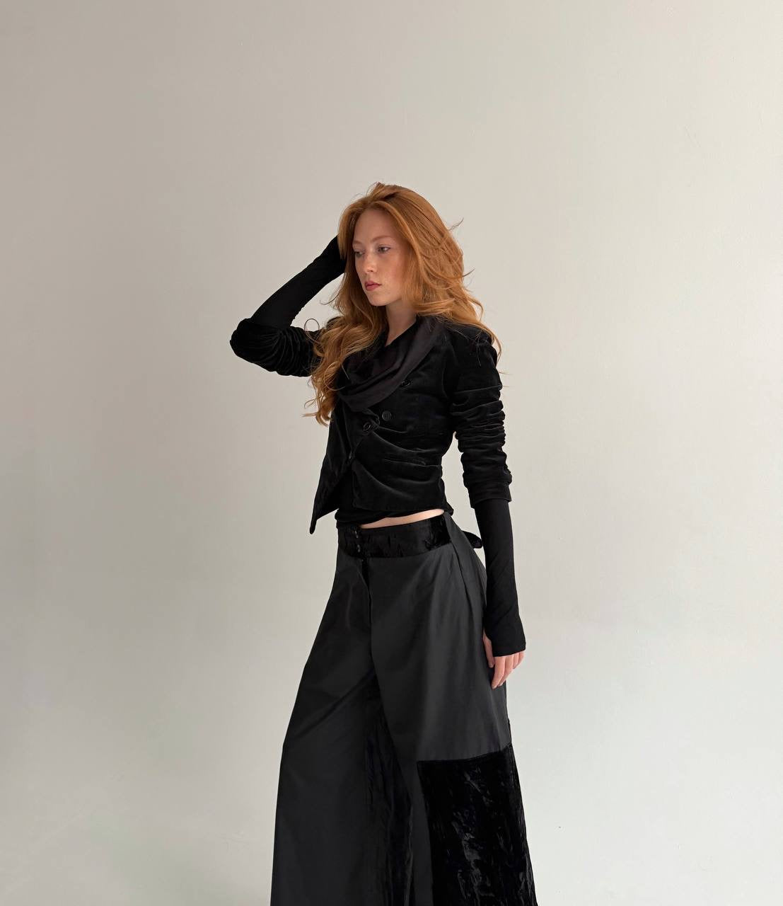 Vintage black made in France wide pants