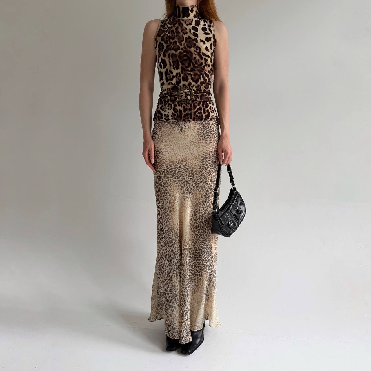 Vintage printed long sophisticated skirt