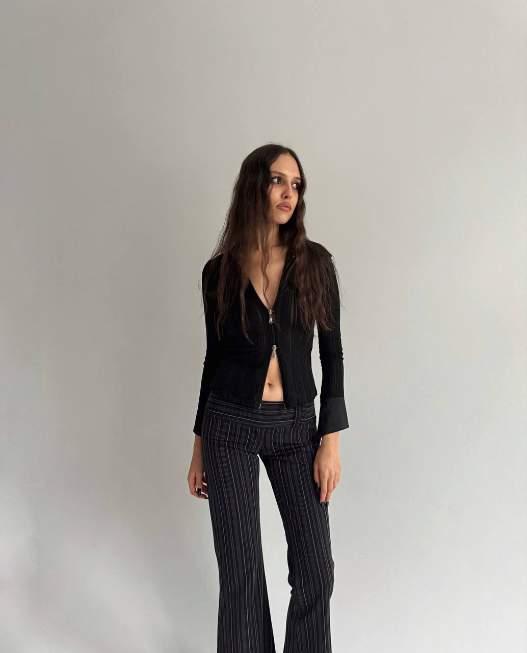 Vintage flared striped pants