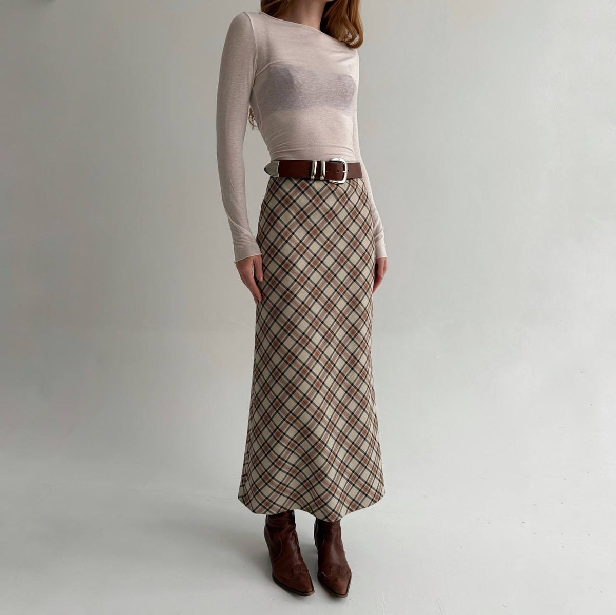 Vintage 99% wool maxi skirt