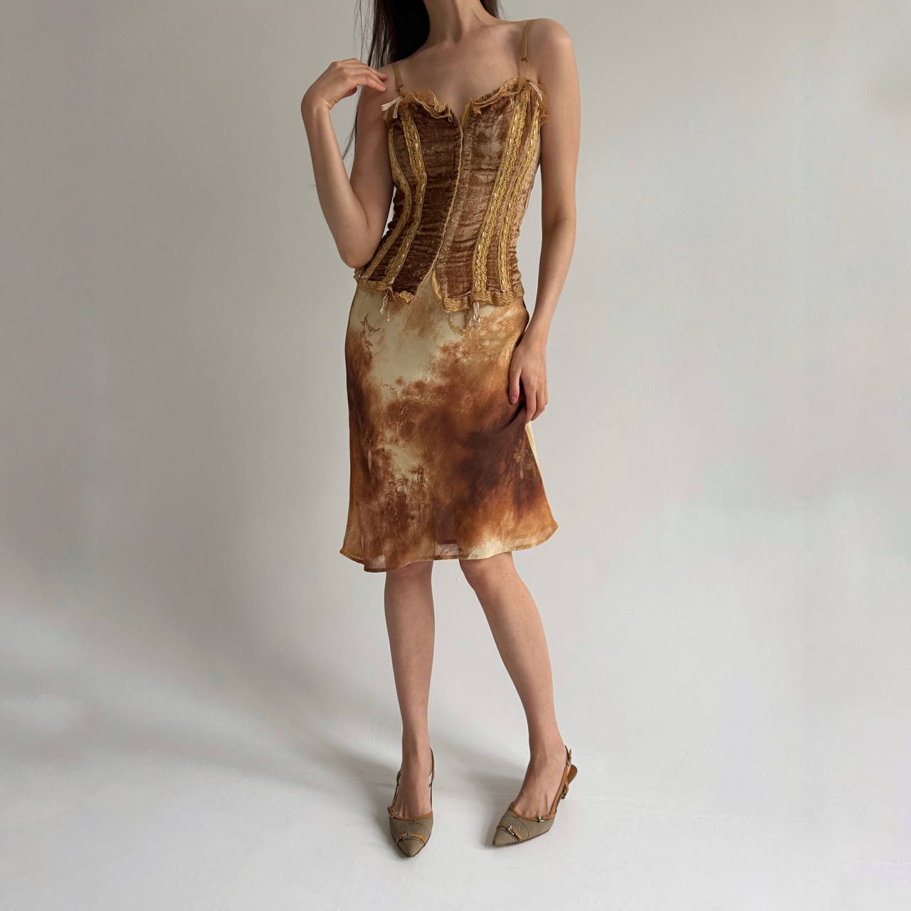 Vintage viscose printed skirt