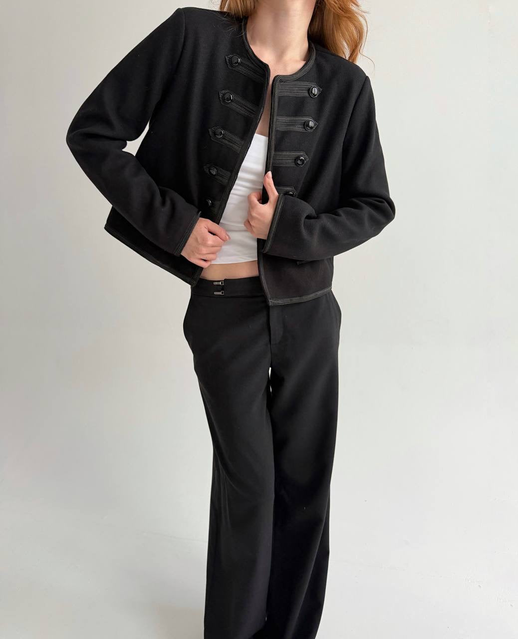 Black napoleon type jacket