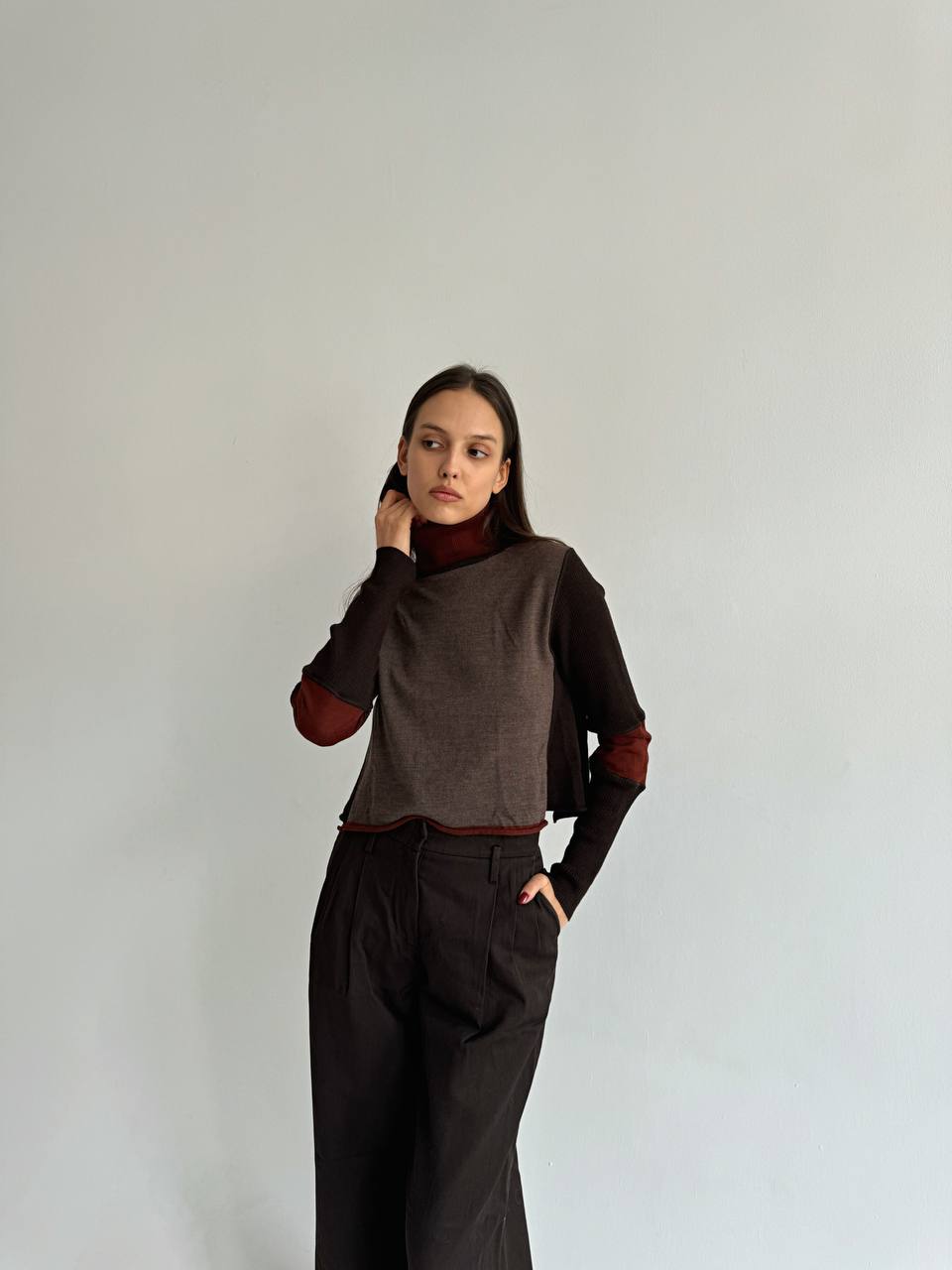 Sarah Pacini wool blend avant garde sweater