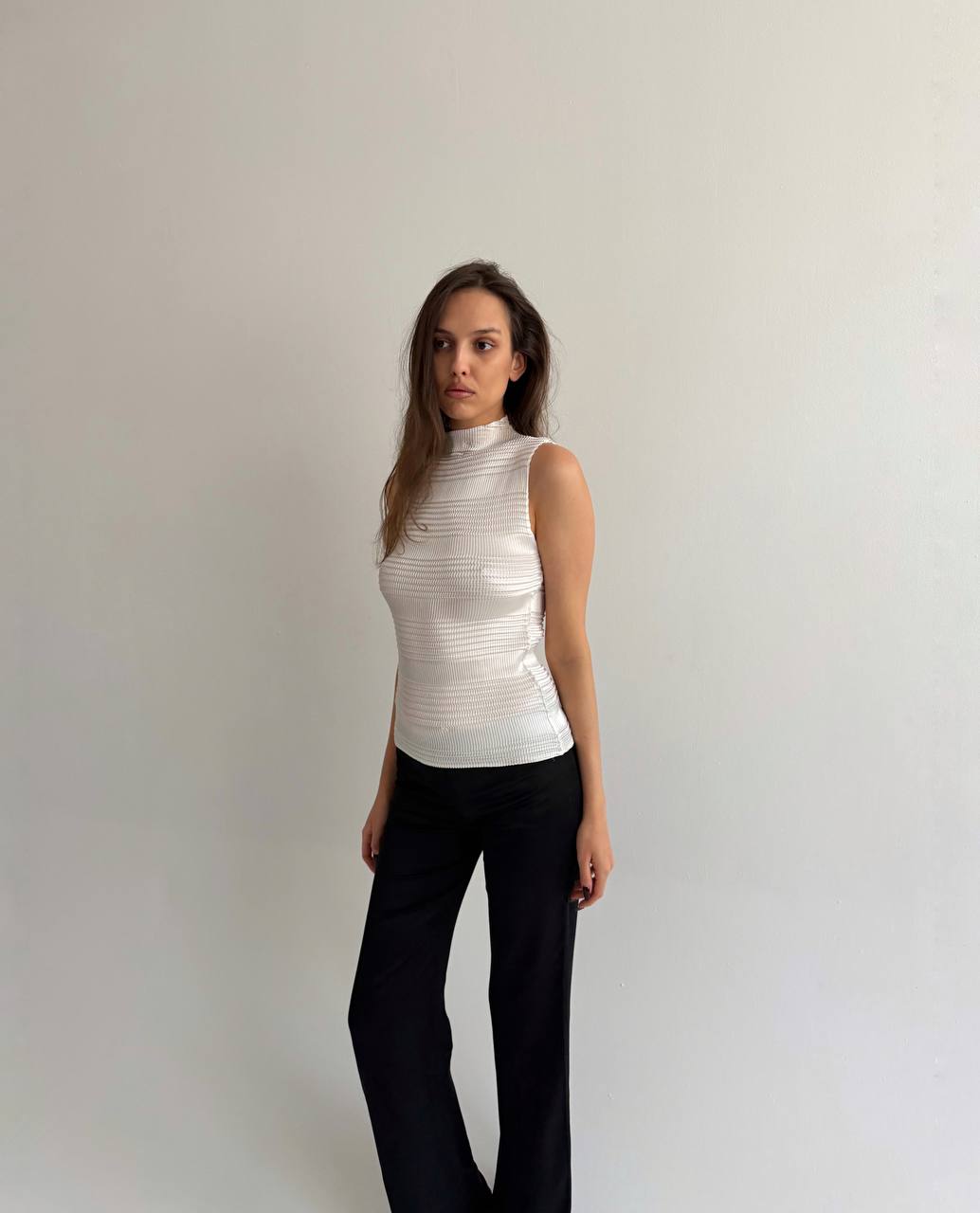 Vintage pleated satin top