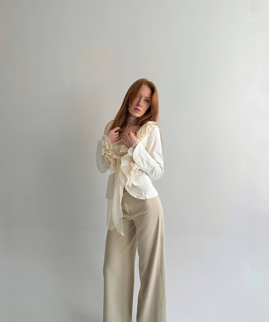 Y2K 97% cotton cream blazer