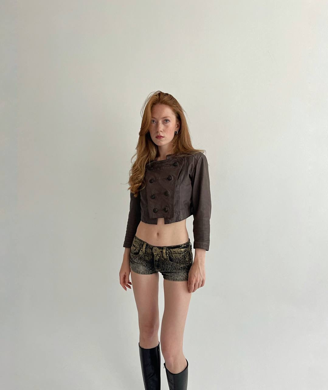 Vintage genuine leather brown jacket