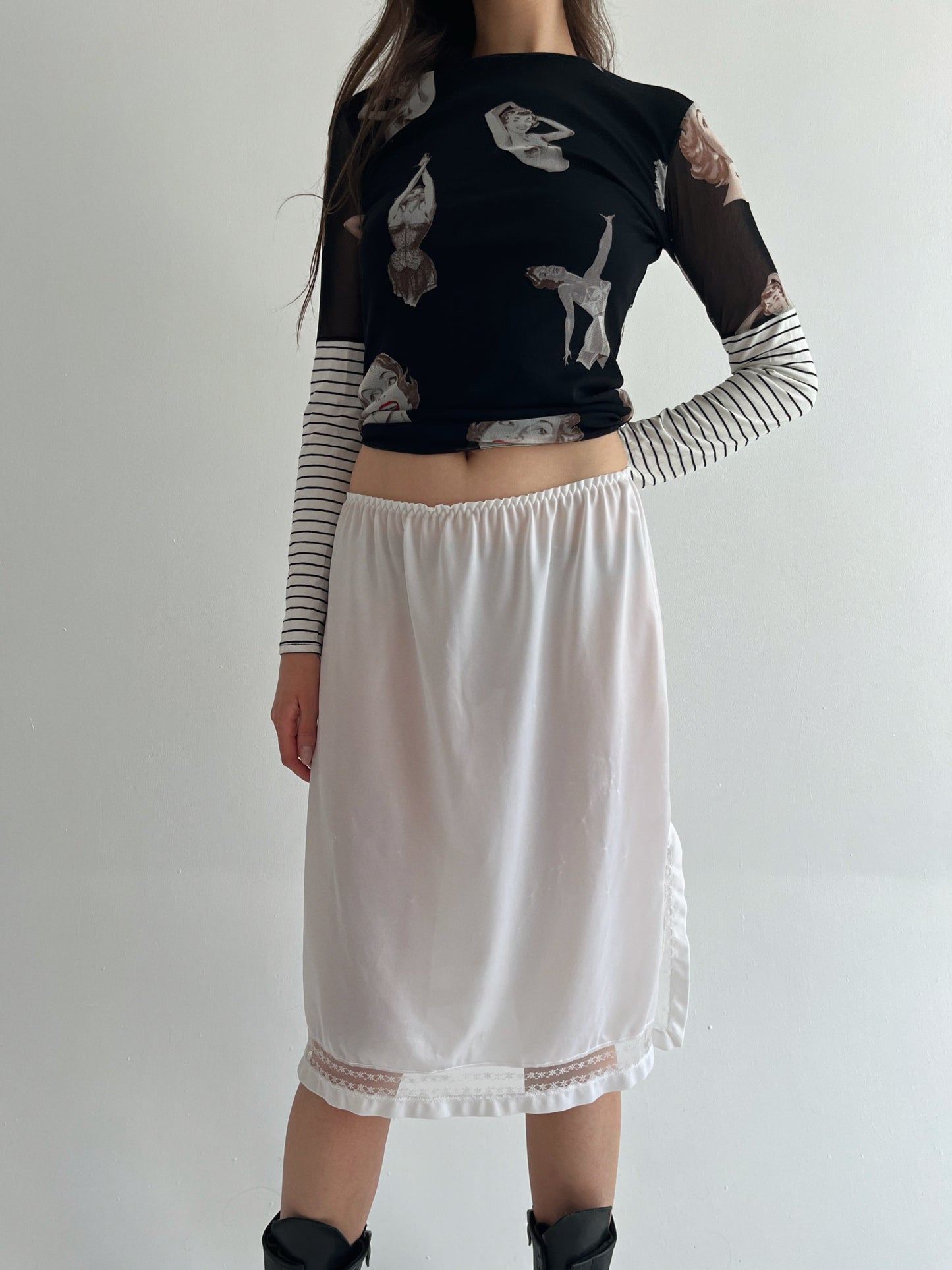 Vintage white slip skirt