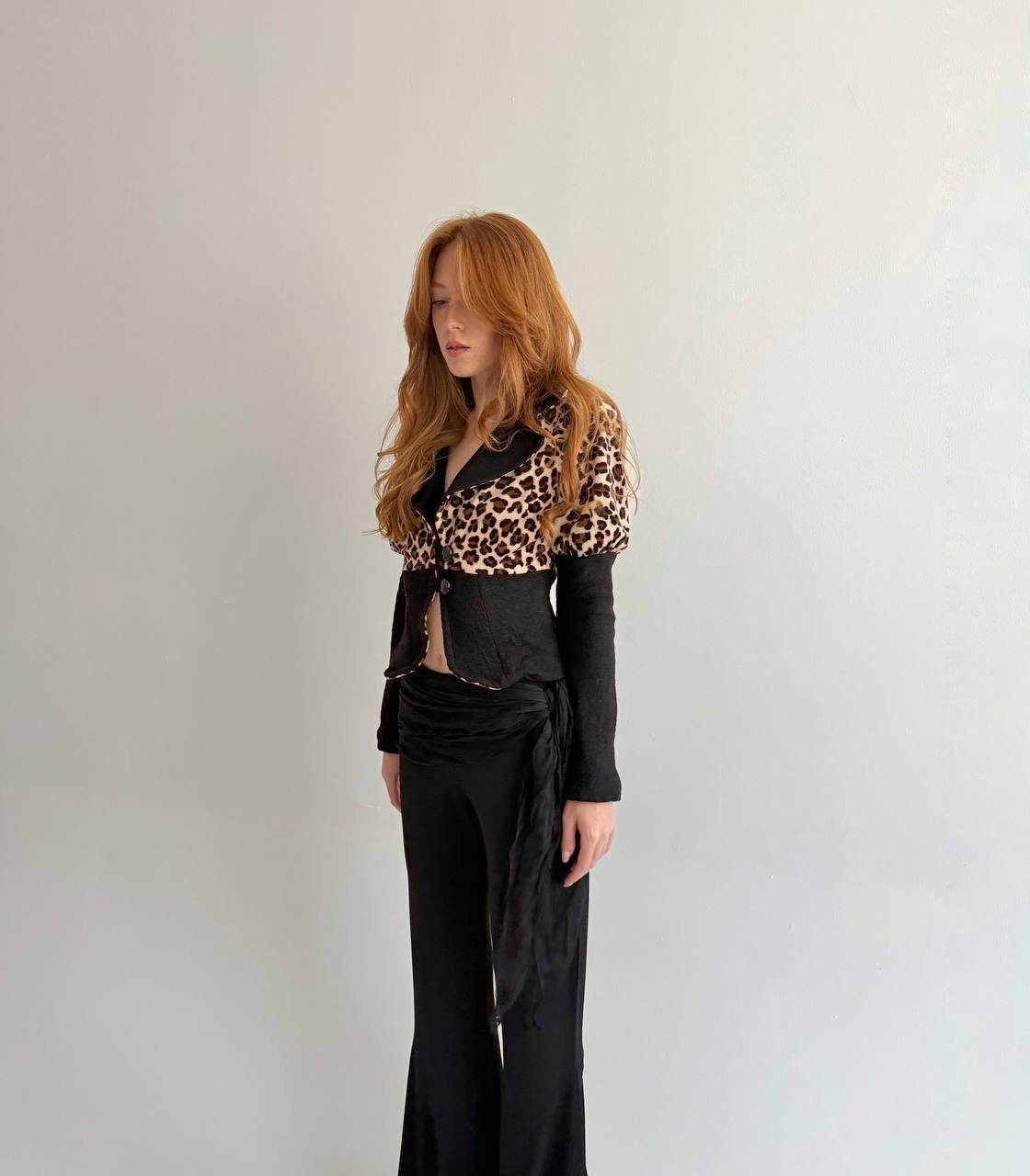 Vintage leopard printed blazer