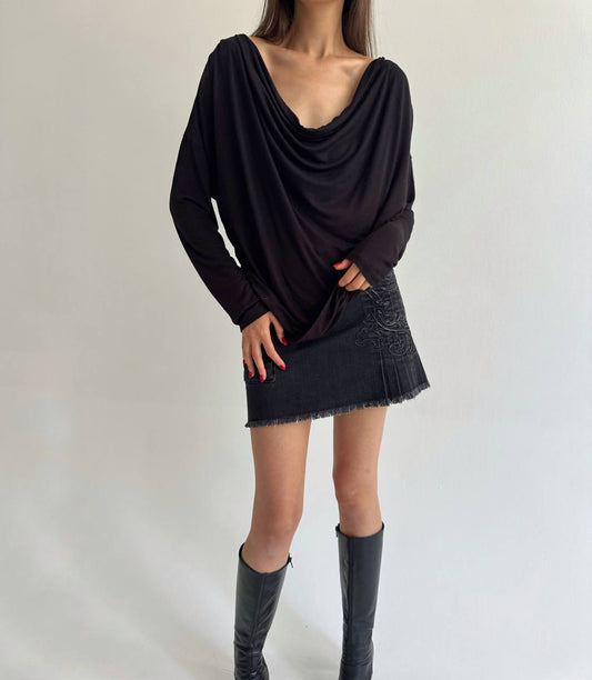 Vintage viscose draped blouse